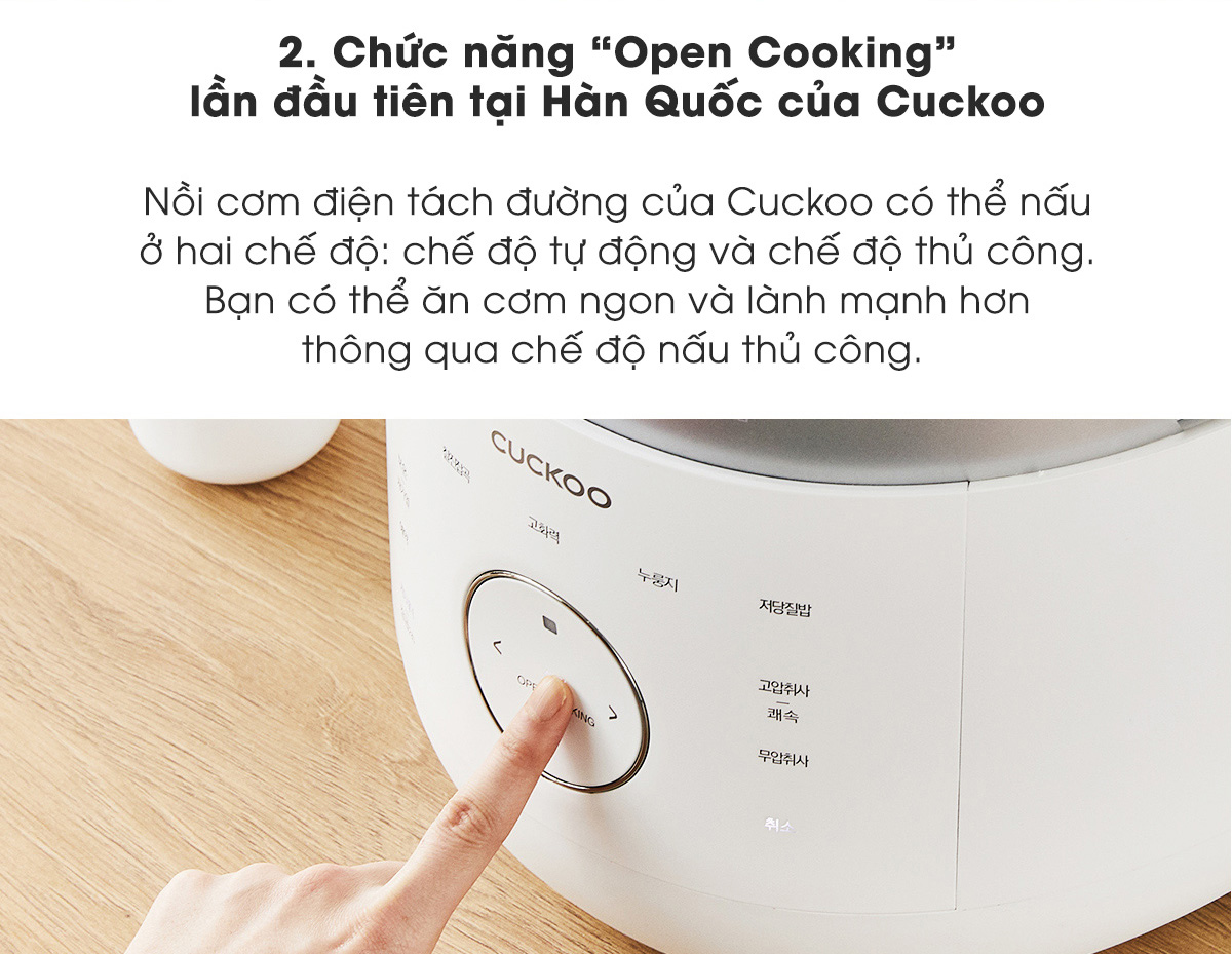 Nồi cao tần áp suất kép Cuckoo CRP-LHLR0610FW Nồi cơm điện tách đường